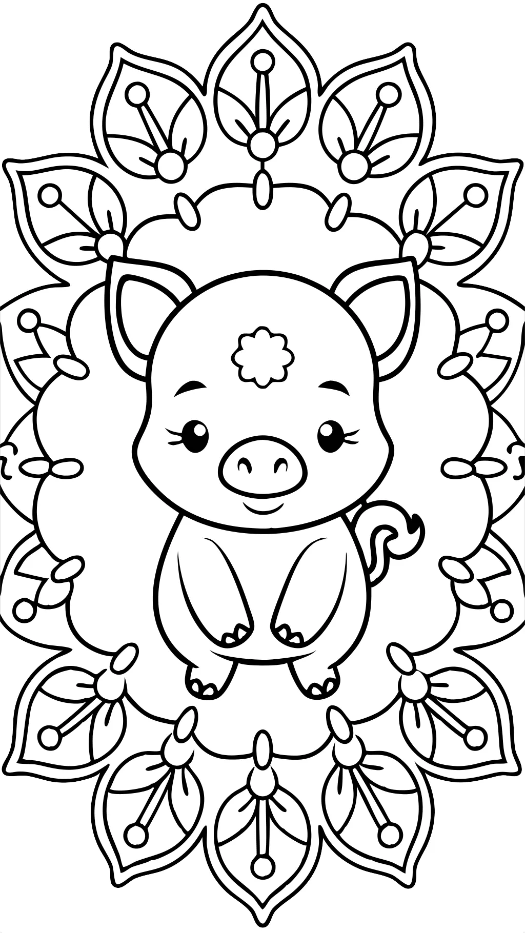 coloriage de cochon bébé lundi mandala